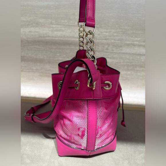 Jimmy Choo Juno Mesh & Leather Bucket Bag - Picture 5 of 8